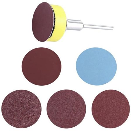 longziming 100 st 25 mm runda sliprondeller självhäftande sandpapper 100 180 240 1500 3000 korn sandpapper med dynanslutningsplatta för slipning 