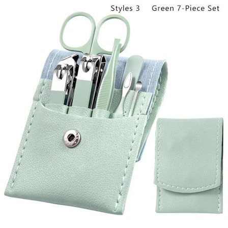 Manicure sæt af høj kvalitet, professionelt, praktisk sæt med læderetui, stålstifter, klippere, personlige hygiejneværktøjer