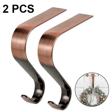 Julestrømpeholdere i metal til komfur, julestrømpeophæng, guirlande rød bronze