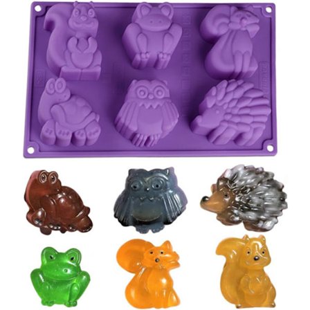 Dyrekageform, 6 hulrum riflet silikonebageform til bagning af muffins, kager, non-stick dessert sæbeform til fødselsdagsfest