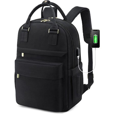 2025 Ny Dame Rygsæk - Rejsetaske 40L - Laptop Rygsæk - Studenter Rygsæk - Sort