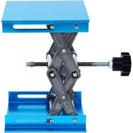 Løftebord Rustfritt Stål Labjekk Stativ Bordløft Laboratorium Mini Sakseløfterjekk Plattform 4" x 4" Høyde Utvidbar, Lastekapasitet 5KG Blå