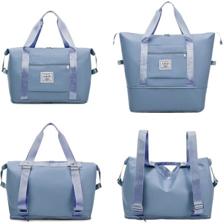 Kvinners Utvidbar Reise Duffelveske med Trolley-hylse, Weekend Over natten Sykehus Tote Bag med Dobbel Skulderstropp