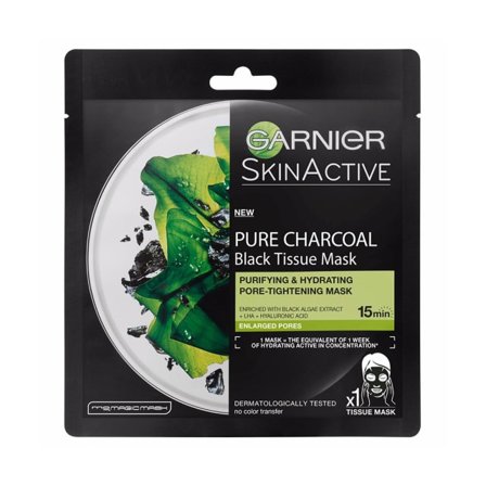 Garnier Charcoal Tissue Mask Black Algae Ansiktsmask & peeling Dam Svart ONESIZE