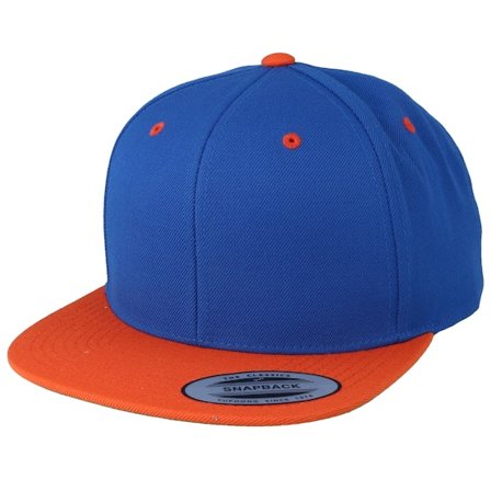 Yupoong - Blauw snapback Cap - Royal/Orange Snapback @ Hatstore
