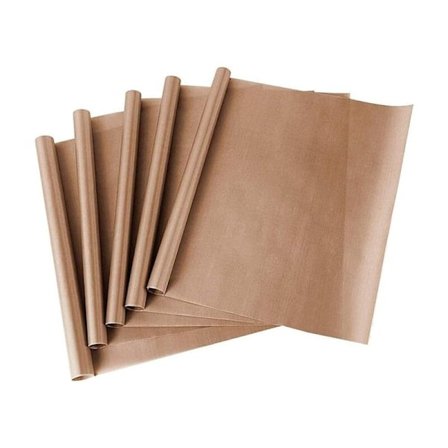 Sett med 5 teflonark for matlaging, gjenbrukbart bakepapir, PTFE teflonark, for anti-stick varmpresseovn 40 x 60 cm varmebestandige håndverk