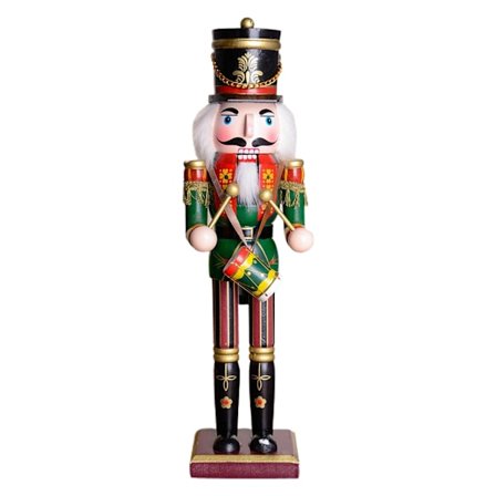 30 cm Farverig Træ Nøddeknækker Soldat Konge Figurer Julepynt til Indendørs Bordplade Skrivebord Julehjem