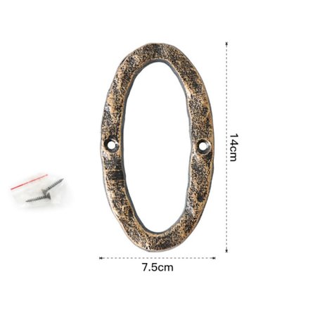 5,5 tommers husnummer - støpejern Unik metall adresse /