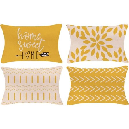 IC Pudebetræk 12x20 Sæt af 4, Moderne Sofa Betræk, Dekorativt Udendørs Linnedstof Betræk til Sovesofa Bil 30x50cm