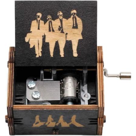Sort træ håndsving lasergraveret vintage træ musikboks bryllup Valentinsdag jul fødselsdag musikalsk gave - TheBeatles Let It Be