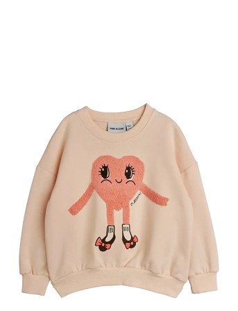 Mini Rodini Heart In Shoes Chenille Sweatshirt - Pink - 92/98