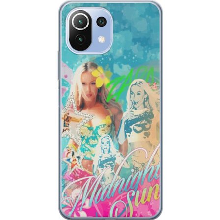 Kompatibel Mobilcover til Xiaomi Mi 11 Lite Eventyrverden med Steve, Creeper og dyr i farverig blokgrafik