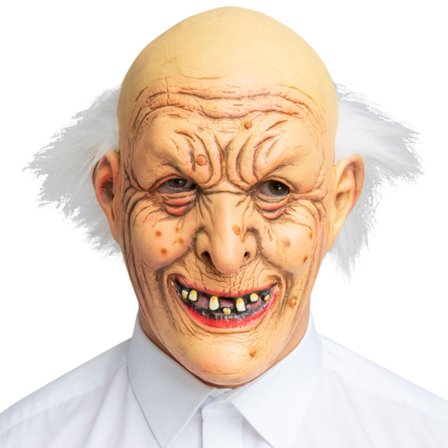Mask Gammal Skallig Gubbe med Hår