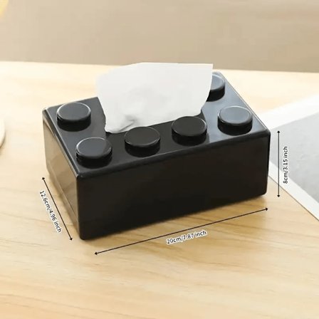 Tissueboks i blokkstil, multifunksjonell oppbevaringsboks i plast