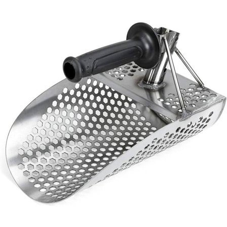 Strandsandsskovl med håndtag i rustfrit stål til metaldetektor