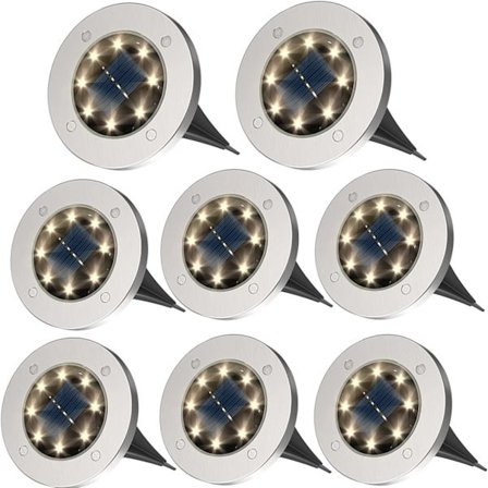 Solar Lights Outdoor Garden, Deck Lights Solar - 8 LED, Outdoor