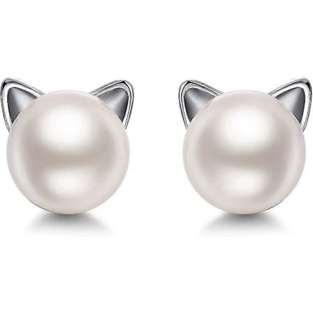 Kattörhängen - silver - 925 Pärlörhängen Kattstift 925 Silver Pärlörhängen Barn