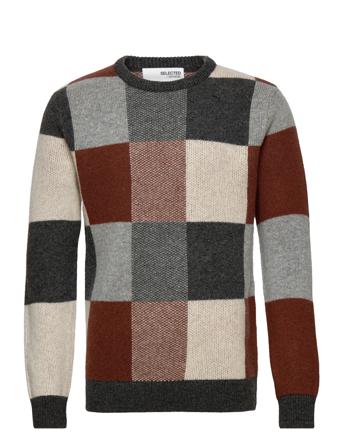 Slhmeis Ls Knit Crew Neck W Patterned Selected Homme