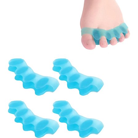Tåspridare silikon, tåseparator, fot tåspridare, 2 par Hallux Valgus tåspridare, korrigering för alla tår