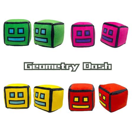 Hot Game The Geometry Dash Plyslegetøj Sød Pude Firkantet Fyldt Dukke Børnegave Yellow