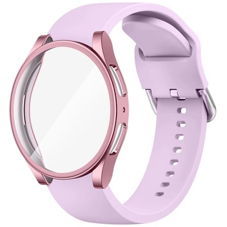 TPU-fodral + silikonarmband för Samsung Galaxy Watch 4 5 6 7 40mm 44mm Armband Skärmskydd Stötfångare för Galaxy Watch 4 5 6 7