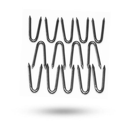 50 st U-formade spikar - 1 tum - Galvaniserat stål - för trädgårdsstängsel, hönsnät