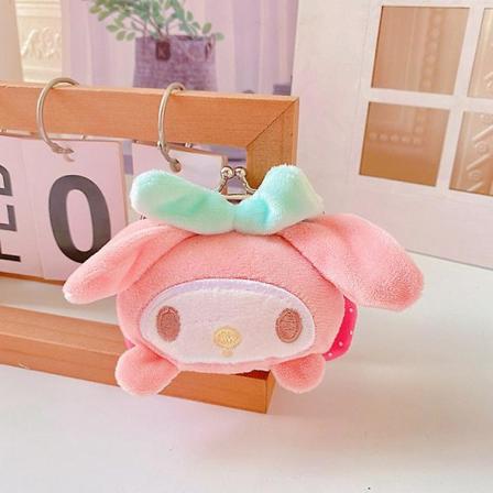 9 cm Kawaii Sanrios Kuromi Cinnamoroll Tegneserie Tredimensjonal Form Myntveske Plysjdukke Oppbevaringsveske Mini Låseveske 9X7CM My Melody
