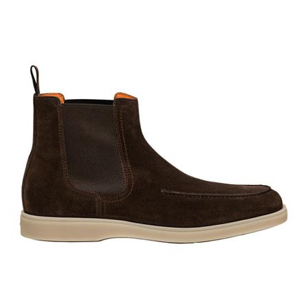Santoni, Suede chelsea ankle boots Bruin, Heren, Maat:45 EU