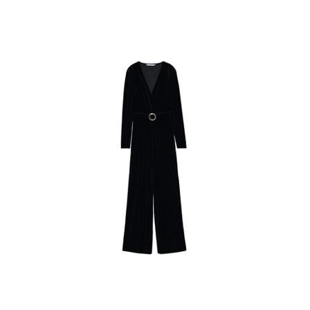 Mango Jumpsuit med velourbælte Sort, Dame Buksedragter, Størrelse: 2XS
