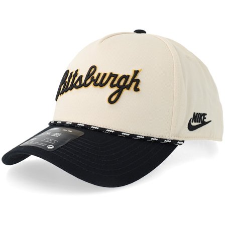 Nike MLB - MLB Beige adjustable Caps - "Pittsburgh Pirates Rise Natural/Black A-frame Adjustable " @ Hatstore