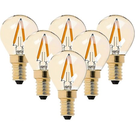 G40 Led Filament Mini Globe Pære 1w - Ultra Varm Hvid 2200k (ravfarvet glød) - 10w Ækvivalent Erstatning - E14 Lysekrone Pærer - Ikke Dæmpbar - 6 Stk