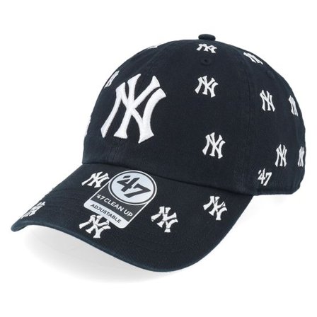 47 Brand - MLB Svart unconstructed Keps - New York Yankees MLB 47 Clean Up Cap Black Dad Cap @ Hatstore
