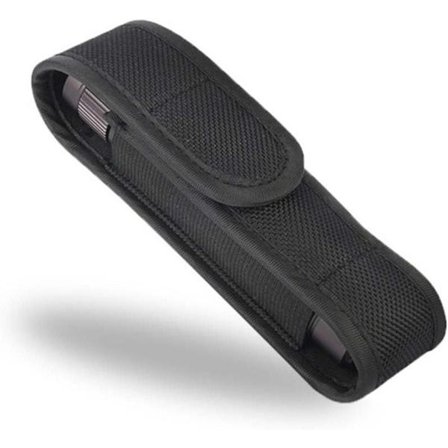 Universal Bältesväska i Nylon med Ficklampshållare | Passar 30, 35 och E35 3"-5" 18650 Mini Ficklampor | Bältesficklampsväska med Extra Förvaring