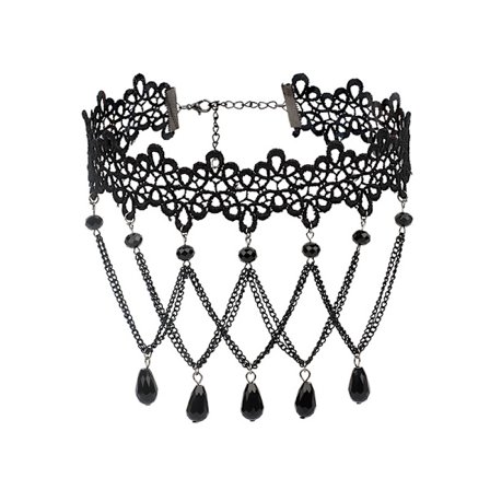 Flerskiktad spets krage gotisk lolita vintage choker halskedja