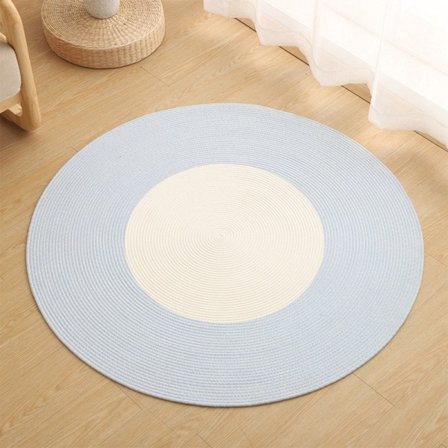 Rund håndvevd bomullsmatte 100*100cm