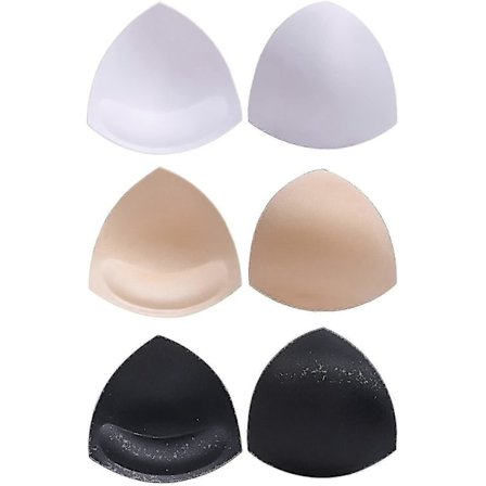 BH-kuddar Bikini Pad BH-inlägg Push-up Pad, 3 Färger, Triangelform, Svart