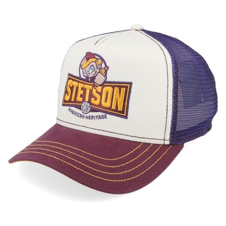 Stetson - White trucker Gorra - Kids Hotdog White/Purple Trucker @ Hatstore