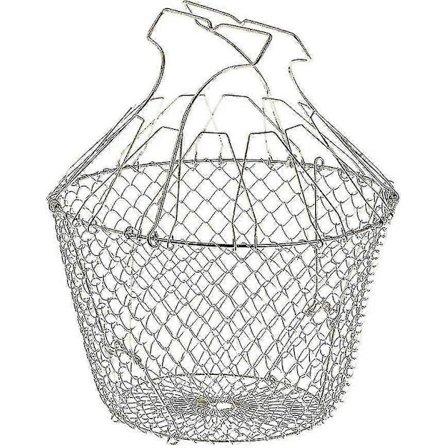 Sammenklappelig salatslynge med forstærkninger - Rustfrit stål - Nem opbevaring - Skånsom centrifugering - 22,5 cm - ZZY