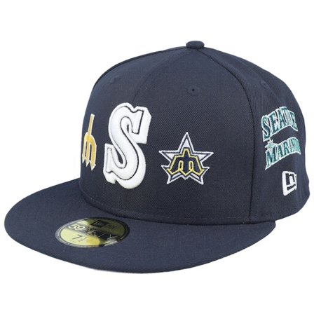 New Era - MLB Blå fitted Kasket - Seattle Mariners MLB Cooperstown Patch 59FIFTY Navy Fitted @ Hatstore