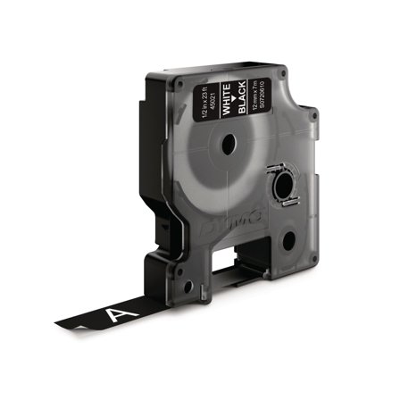 DYMO D1 12mm 1pk, Hvit/Sort