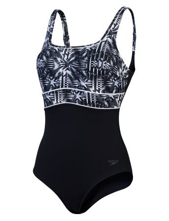 Womens Shaping Contour Eclipse Printed 1 Pc Black Speedo
