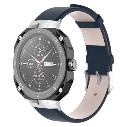 Huawei Watch GT Cyber nahkaranneke metallisovittimella - Tummansininen