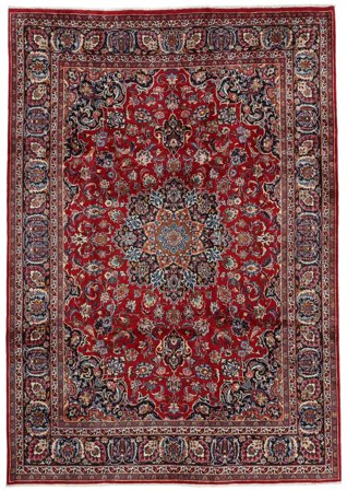 Oriental Mashad Rug 247X352 Dark Red/Black Wool, Persia