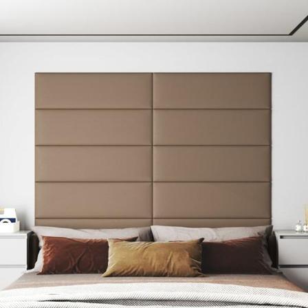 Vidaxl Väggpaneler 12 St Cappuccino 90x30 Cm Konstläder 3,24 M² Brun