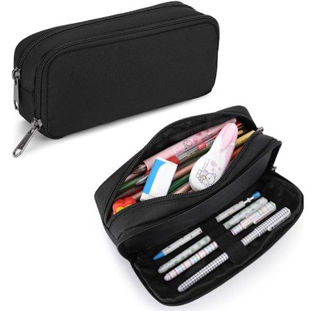 ING Penalhus 20x9x8 cm med 2 rom Stor kapasitet Vaskbart for studenter Gutter og jenter Minimalistisk for daglig oppbevaringspose eller liten svart