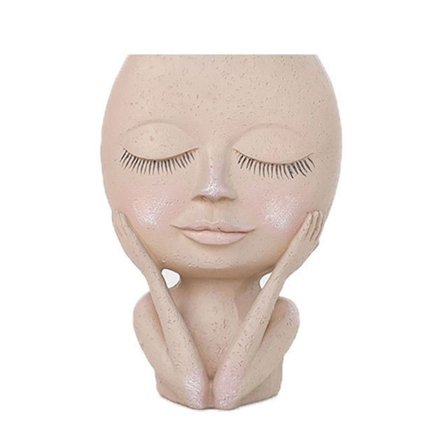 Flickansikte Huvudstaty Docka blomkruka C C