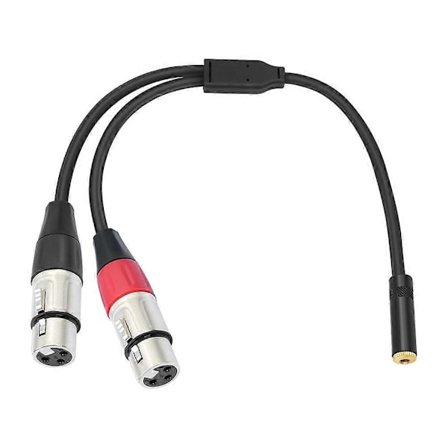 Dubbel XLR till 1/8 Honadapter, Balanserad Mini Jack (3,5 mm) Hon till Mikrofonkabel, för Högtalarmixer