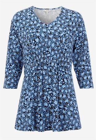 Cellbes of Sweden - Jerseytop med 3/4 ærme i blå / mønstret til damer i størrelse 50/52