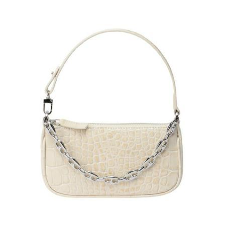 By FAR `Mini Rachel` Croco Tas , Grijs , Dames , Maat: ONE Size Handtassen