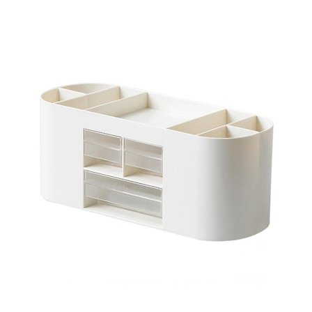 Blyantholder til skrivebord med 3 skuffer Perfekt skrivebordsopbevaring Praktiske skrivebordsarrangører og adgang(hvid)